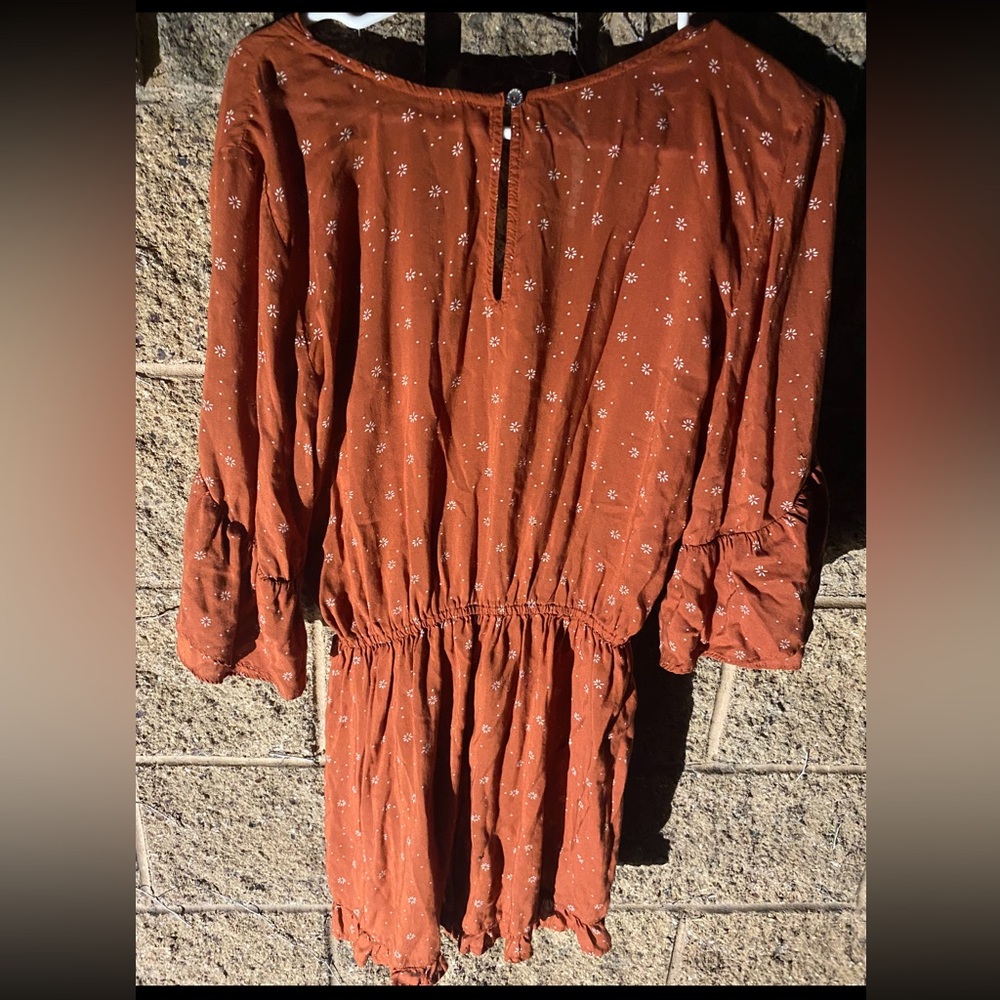 Abercrombie & Fitch Orange Speckled Wrap Romper Women's Size Medium - Picture 4 of 6